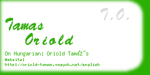 tamas oriold business card